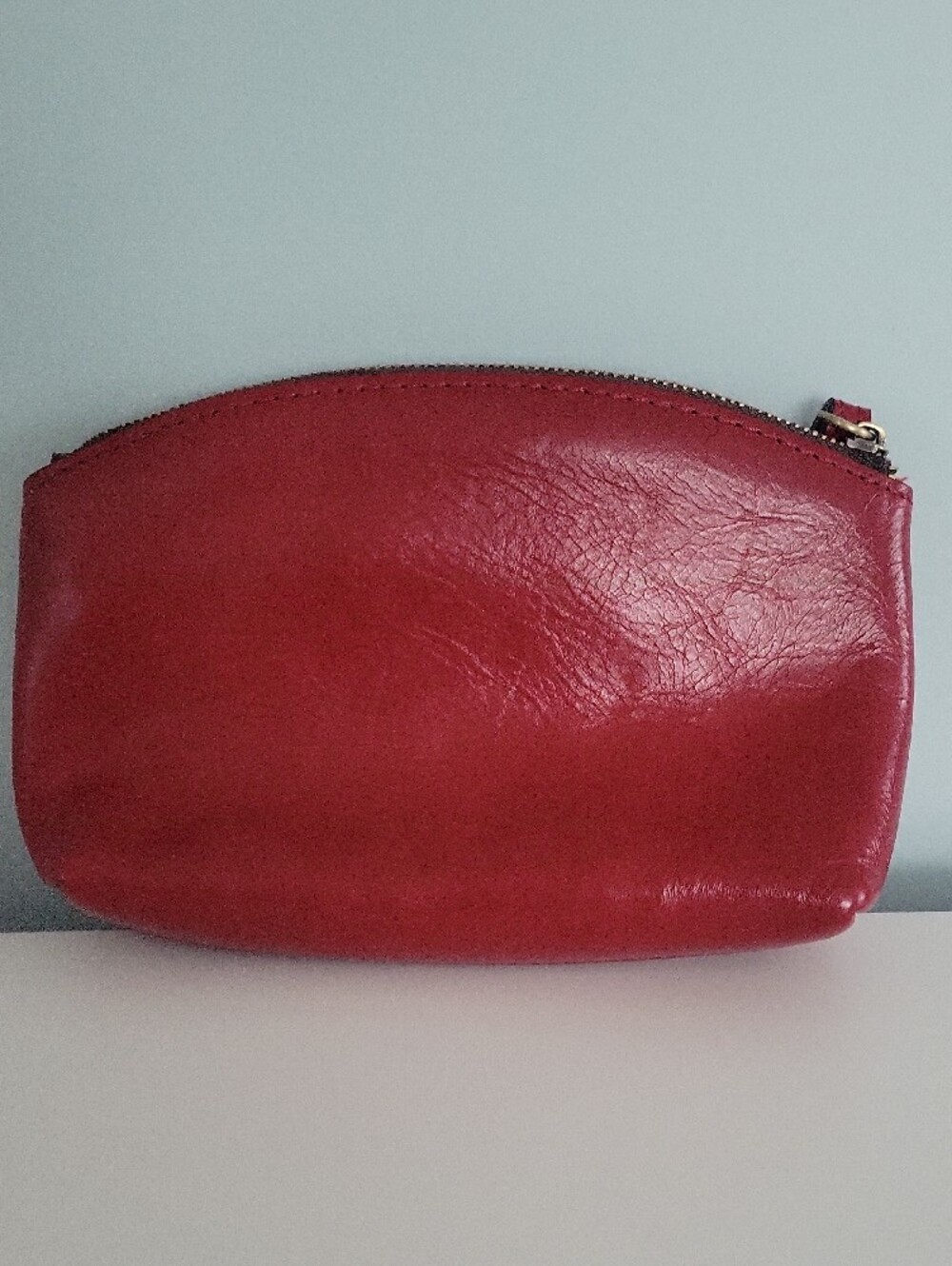 Patricia Nash Burgandy Leather Wrist Strap Cosmetic Pouch - Picture 2 of 8